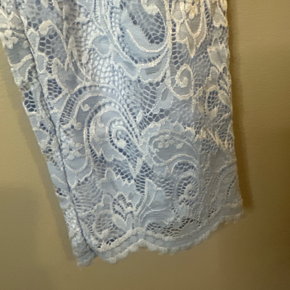 Isaac Mizrahi Live Blue Lace Ankle Pants Pull On Stretch Size 10 - Picture 4 of 8